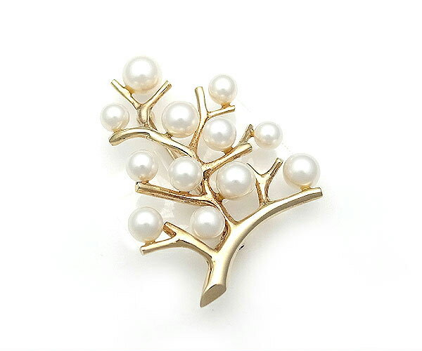 【緑屋質屋】ミキモト　幸福の木ブローチ　K14YG【中古】のサムネイル