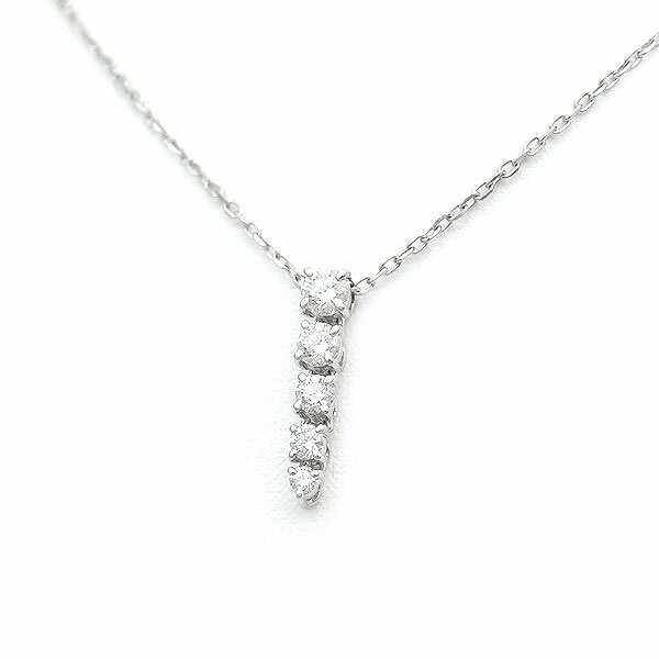 【緑屋質屋】ミキモト ダイヤモンドネックレス 0.37ct K18WG【中古】