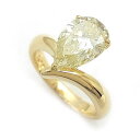 【緑屋質屋】ミキモト ペアシェイプ ダイヤモンド リング 2.79ct K18YG【中古】