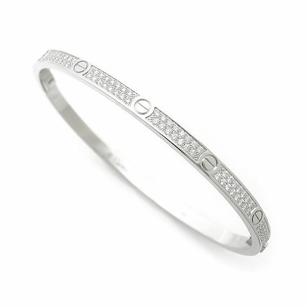 【緑屋質屋】カルティエ ラブ ブレスレット SM パヴェダイヤ #17 Ref.N6710800 K18WG【中古】のサムネイル