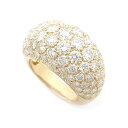 【緑屋質屋】ヴァンクリーフ&アーペル ブール リング パヴェダイヤ 5.10ct #50 K18YG【中古】