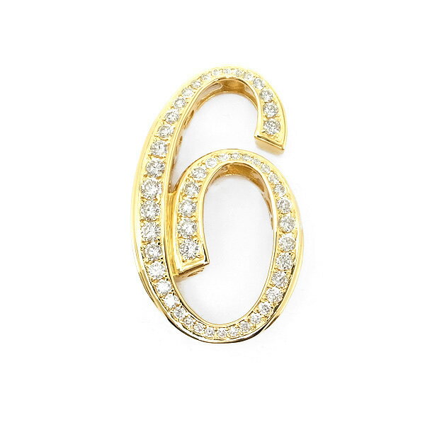 【緑屋質屋】YUKIZAKI(ユキザキ) NOMBRE PREMIUM(ノンブル プレミアム) ナンバーペンダントトップ No.6 ラージ ダイヤ3.00ct ...