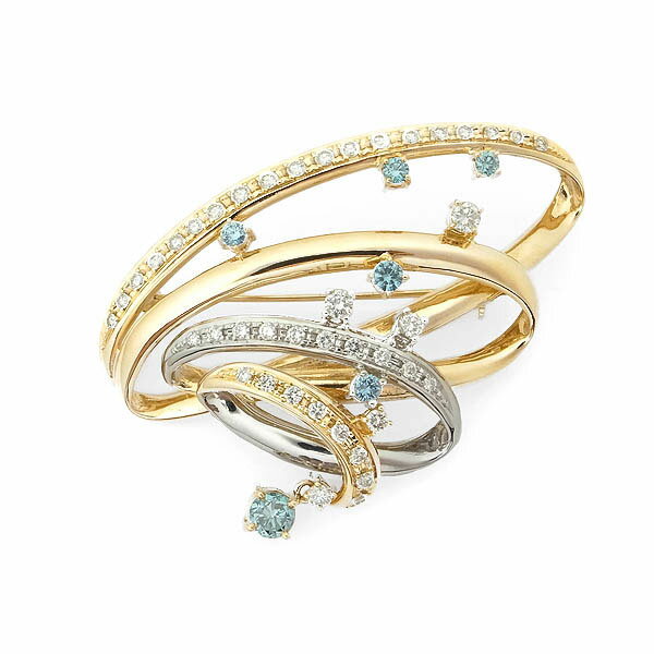 【緑屋質屋】田崎(タサキ・TASAKI) ダイヤモンド ブローチ 1.51ct 大島弥生デザイン K18YG/Pt900【中古】