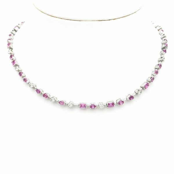 【緑屋質屋】カルティエ メリメロ ネックレス ダイヤ・ピンクサファイア・ピンクトルマリン K18WG【中古】のサムネイル