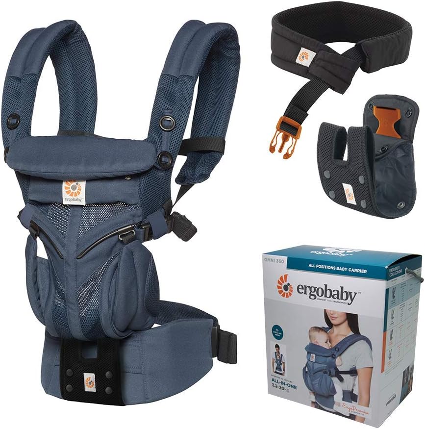 Ergobaby エルゴベビー ベビーキャリア 抱っこ紐 オムニ スリーシックスティ クールエア [メッシュタイプ] Ergobaby OMNI360 グレー ミッドナイトブルー ブラック【正規輸入品】