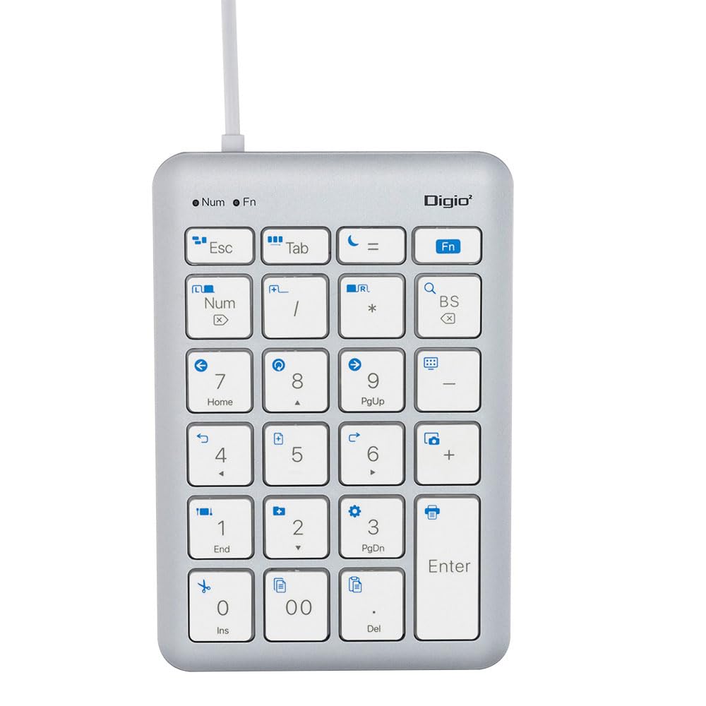 TNK-SU235-SLW(シルバーホワイト) 22ショートカット付有線USBType-Cテンキーボ