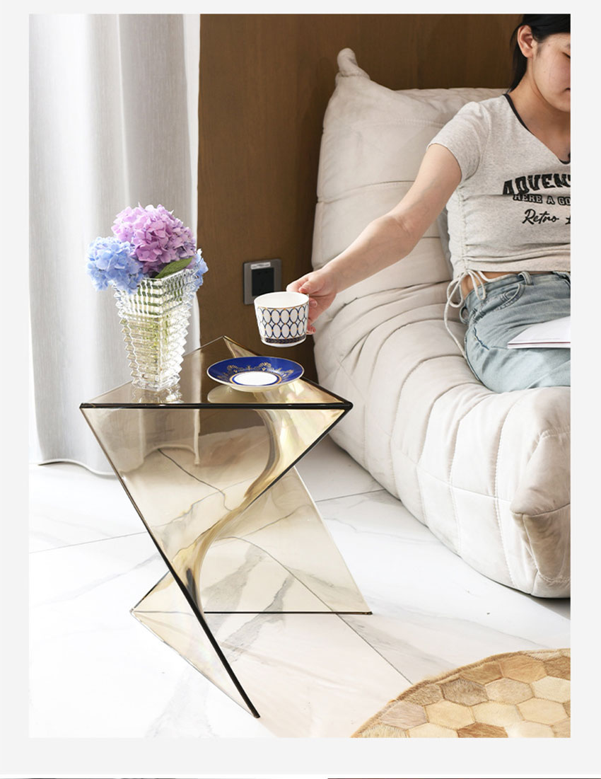 アクリル ソファサイドテーブル おしゃれ 高級感 クリア 透明 ベッドサイド スリム ミニテーブル ディスプレイテーブル 飾り棚 リビング 寝室 おしゃれ モダン 北欧 小型テーブル 韓国 インテリア 玄関 寝室 リビング 花台 電話台 完成品