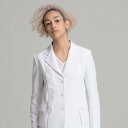 白衣 女性用 長袖コート☆Relaxed Side Frill Lab Women's Jacket☆病院ユニフォームデザイナー専門ブランド Acmeci☆医者・病院制服・手術着・スクラブ・医務衣などの専門店です♪ Acmeci