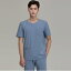 男性用 Tops ☆Round Shoulder Open Scrub Men's Top Ceil Blue☆病院ユニフォームデザイナー専門ブランド Acmeci☆医者・病院制服・手術着・スクラブ・医務衣などの専門店です♪ Acmeci