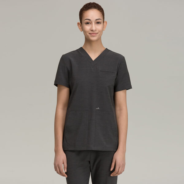 TOP V-neck Front 3-pocket Scrub Women's Top Dark Gray±˥եǥ...