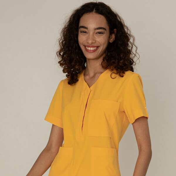  TOP Mare Open Neck Scrub Women's Top Citrus Yellow±˥եǥʡ...