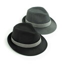 高級感を感じるラインが目を引く中折れ帽☆Cotton fedora 2color(Grey、Black)#AH1736 ☆ユニフォームデザイナー専門ブランド a...