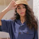 バイオウォッシュ 半袖シャツ ネイビー☆Open Kara bio denim half shirts #AS1991☆ユニフォームデザイナー専門ブランド a.mont☆飲食店・ホテル・サービスユニフォーム(制服)接客・厨房・コックコート・エプロンなどの専門店です♪ ☆a-montシャツ