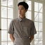 Ⱦµ grey relaxed pocket wrinkle-free stretch short sleeves shirts #AS1943 gray˥եǥʡ֥ a.montŹۥƥ롦ӥ˥եܵҡ˼åȡץʤɤŹǤ a-mont