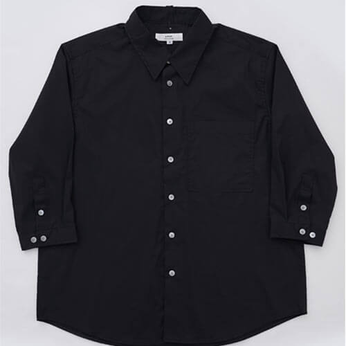 ルーズフィットコットンカプリシャツ (8分丈) ☆Loose fit cotton capri shirt #AS1993 Black☆ユニフォ..