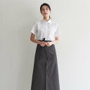 ☆ MOI Front slit waist apron #AA2004 Dark gray☆ユニフォームデザイナー専門ブランド a.mont☆飲食店・ホテル・サービスユニフォーム（制服）接客・厨房・コックコート・エプロンなどの専門店です♪ ☆a-mont