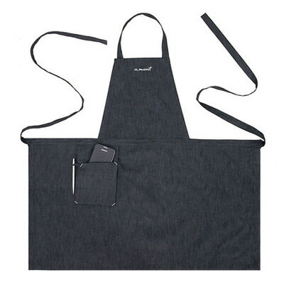 高級コーティング処理のストーンデニム素材エプロン☆Stone denim chest Apron Grey Grey #AA1407☆ユニフォームデザイナー専門ブランド a.mont☆飲食店・ホテル・サービスユニフォーム 制服 接客…