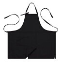 小道具の収納が可能なポケットとストラップ付エプロン☆Basic chest Apron (Black) #AA1414☆ユニフォームデザイナー専門ブランド a.mont☆飲食店・ホテル・サービスユニフォーム(制服)接客・厨房・コックコート・エプロンなどの専門店です♪ ☆a-montエプロン(3)