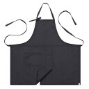 小道具の収納が可能なポケットとストラップ付エプロン☆Basic chest Apron (Grey) #AA1414☆ユニフォームデザイナー専門ブランド a.mont☆飲食店・ホテル・サービスユニフォーム（制服）接客・厨房・コックコート・エプロンなどの専門店です♪ ☆a-montエプロン