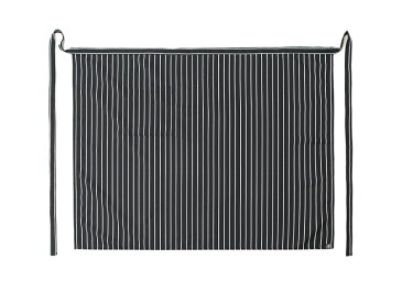 スタイリッシュなロングのストライプエプロン☆Long Stripe Apron Black #AA1574☆ユニフォームデザイナー専門ブランド a.mont☆飲食店・ホテル・サービスユニフォーム(制服)接客・厨房・コックコート・エプロンなどの専門店です♪ ☆a-montエプロン