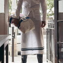 ソフト加工を施し、やわらかい触感のエプロン☆Soft linen poket waist apron (White) #AA1892☆ユニフォームデザイナー専門ブランド a.mont☆飲食店・ホテル・サービスユニフォーム（制服）接客・厨房・コックコート・エプロンなどの専門店です♪ ☆a-mont