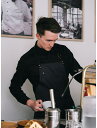 ストラップ交換可能 カスタム ビブエプロン☆Strap change Custom Bib Apron #AA1976 Dark Gray☆飲食店/ホテル/サービスユニフォーム/接客/キッチン/コックコート/エプロン専門店 ♪ ☆ a-montエプロン