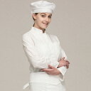 クラシックな感性のシェフコート☆Side Pintuck Relaxed Chef Woman Coat (Off white) #AJ1913☆ユニフォームデ...