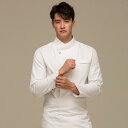 楽天MIELセレクトショップビンテージなマットのニッケルスナップのシェフコート☆Snap point stretch chef coat （White） #AJ1940☆ユニフォームデザイナー専門ブランド a.mont☆飲食店・ホテル・サービスユニフォーム（制服）接客・厨房・コックコート・エプロンなどの専門店です♪ ☆a-mont