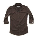 シック シャツ ブラウン(七分袖)☆Chic Shirts Brown #AS1535☆ユニフォームデザイナー専門ブランド a.mont☆飲食店・ホテル・サービスユニフォーム(制服)接客・厨房・コックコート・エプロンなどの専門店です♪ ☆a-montシャツ(3)