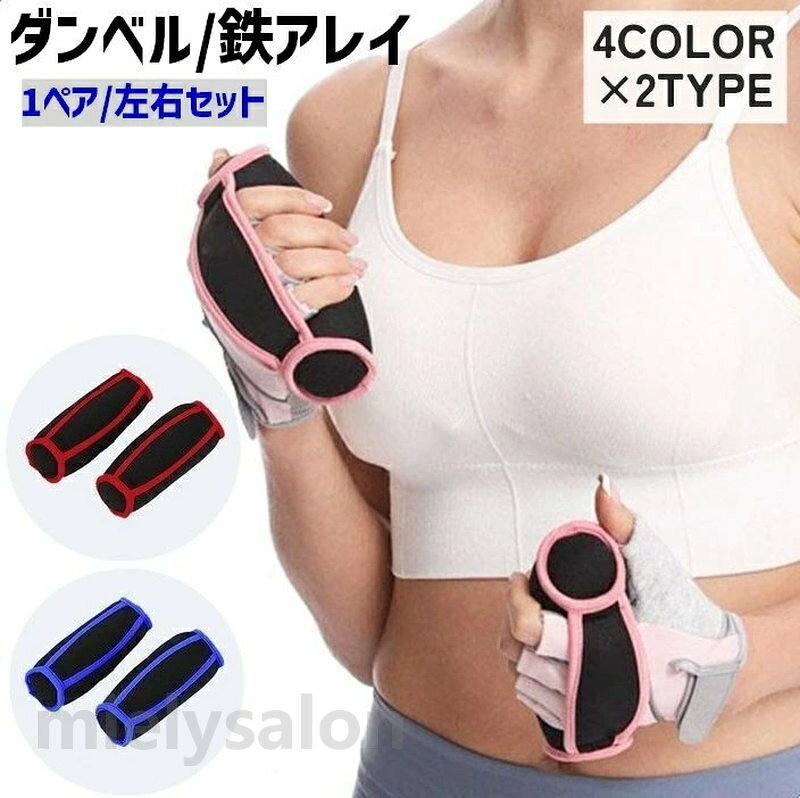 送料無料 ダンベル 鉄アレイ 左右セット 1ペア 0.45kg 0.9kg サンドダンベル 重り 砂袋 ウエイトトレーニング フィットネス エクササイズ 筋トレ 運動 スポーツ器具 シンプル ブラック ピンク レッド ブルー