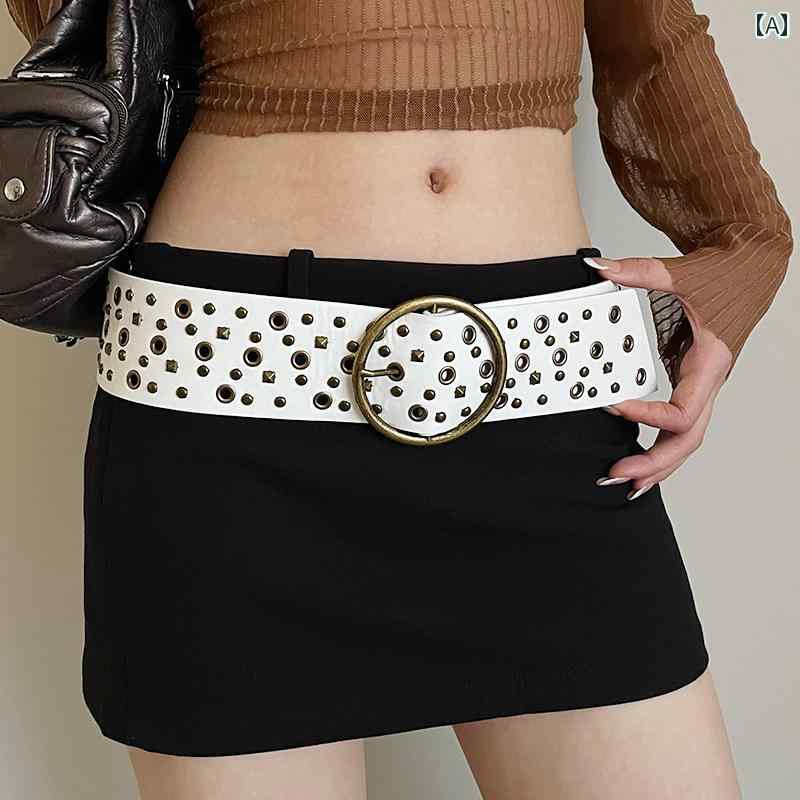 ファッション アクセサリー バンド ベルト バックル かばん ボタン 多 孔 質 スタッズを 備えた レディ..