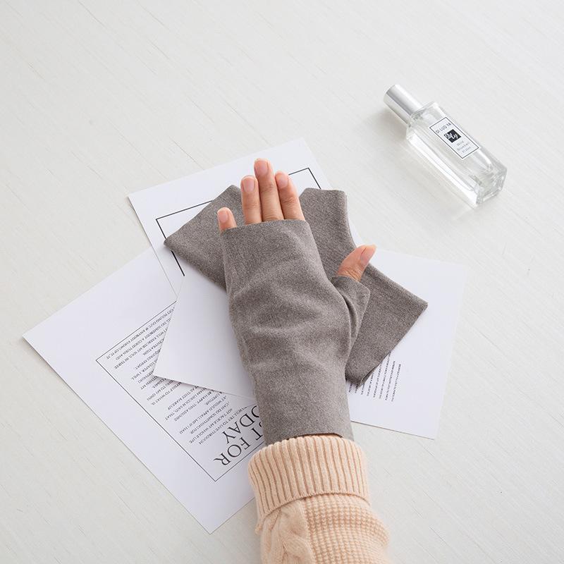 手袋 メンズ 冬 防寒 ニットグローブ 自己 発熱 ニット 両面 徳 絨 毛 半 指 手袋 女性 冬 保温 腕 露 ..