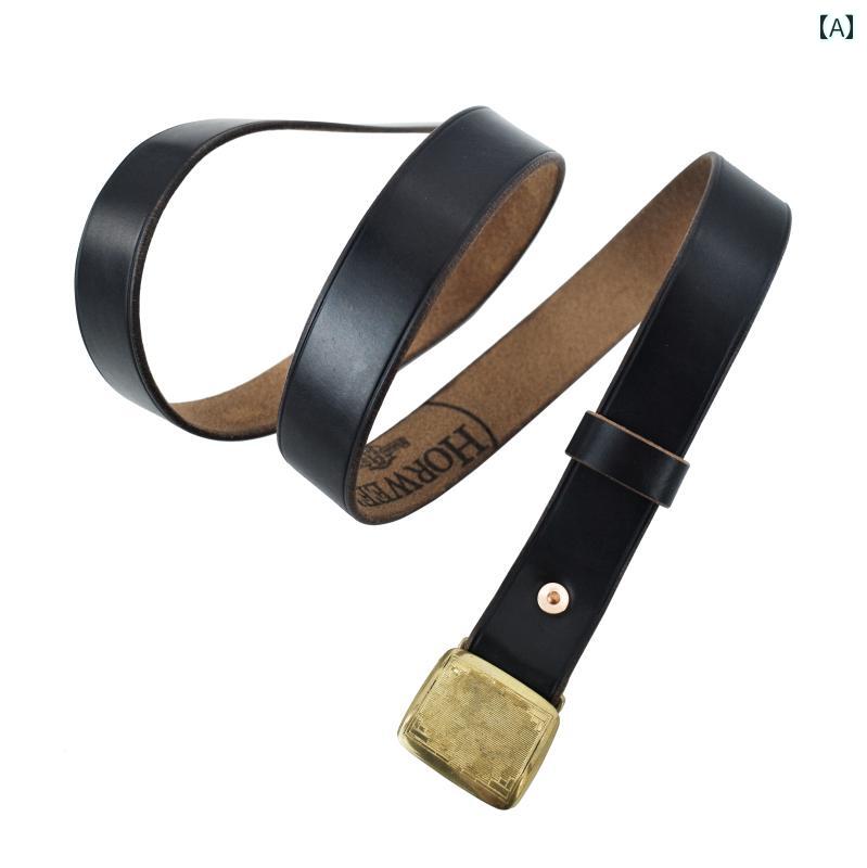 定番 おしゃれ シンプル お出かけ レザーベルト レザー オシャレ 古風 革 アメリカ ホー ウェン 牛革 ..