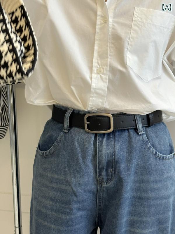 定番 おしゃれ シンプル お出かけ レザーベルト レザー オシャレ 黒 革 レディースベルト 女性 2024新 スタイル ジーンズ 付き 高級 ベルト 装飾