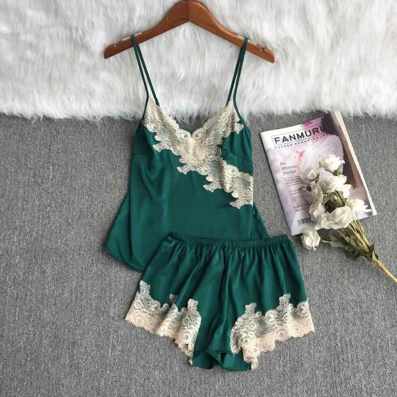 華やか かわいい 着心地 肌触り パジャマ レディース 上下 魅惑的 パジャマ 女性 春夏 無地 ノースリーブ 冷感 クール サスペンダー ショーツ レース スーツ ホームウェア