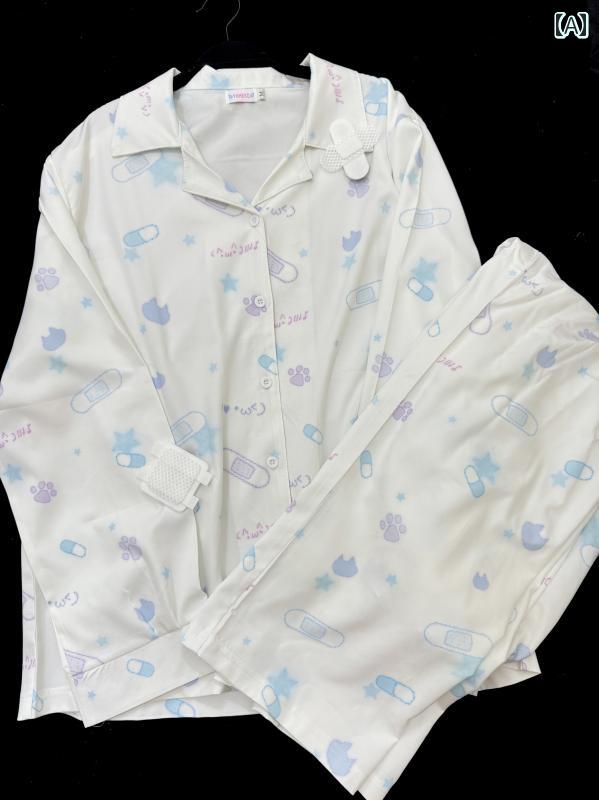 ワイドレッグ　パンツ　レディース ヤメ コ 水彩 猫 パジャマ サブカルチャー 猫の 足 頭 冷感 半袖 ズボン スーツ 長袖 シャツ