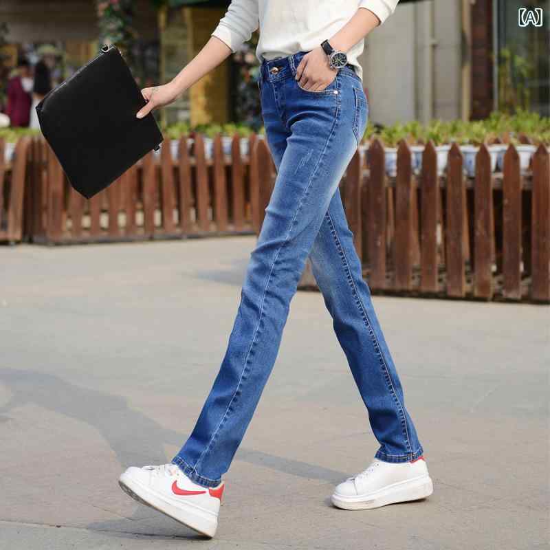 デニムパンツレディース体型カバー美...