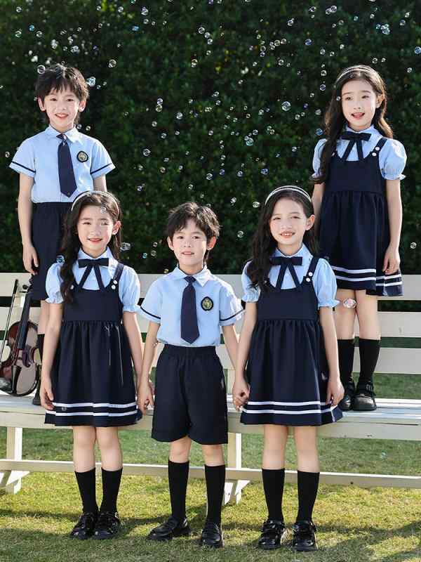 スクールウェア 小学校 夏服 幼稚園児 制服 2点セット 子供 男女兼用 半袖 短パン スカート 発表会 団体服 カットソー 綿95% 通気性 吸汗性 100cm 110cm 120cm 130cm 140cm 150cm 160cm 170cm 180