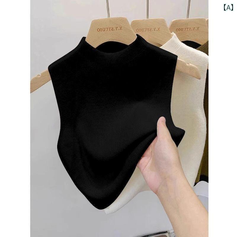 タンクトップ レディース 春夏 ニットキャミソール ノースリーブ トップス 黒 白 レイヤード 重ね着 接..