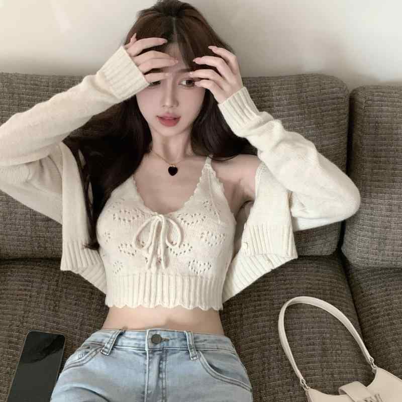 キャミソール レディース タンクトップ アンサンブル ポリエステル 無地 スリムフィット ショート丈 接..