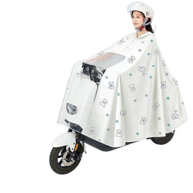 レインコート レディース バイク用 防災 厚手 ロング丈 全身 暴雨対策 電気自動車 スクーター ミラーカ..