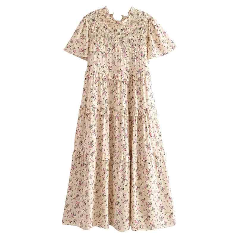 ワンピース レディース 膝丈 Aライン コットン ゆったり 半袖 ハーフネック 無地 切り替え 欧美風 スト..