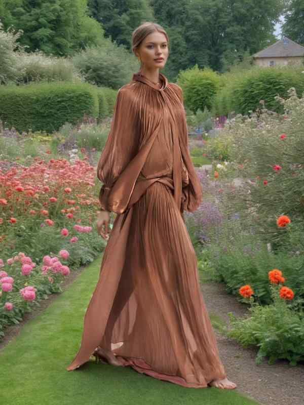 ワンピース レディース Aライン 長袖 ロング丈 無地 ポリエステル コットン 高腰 ゆったりサイズ ラウ..