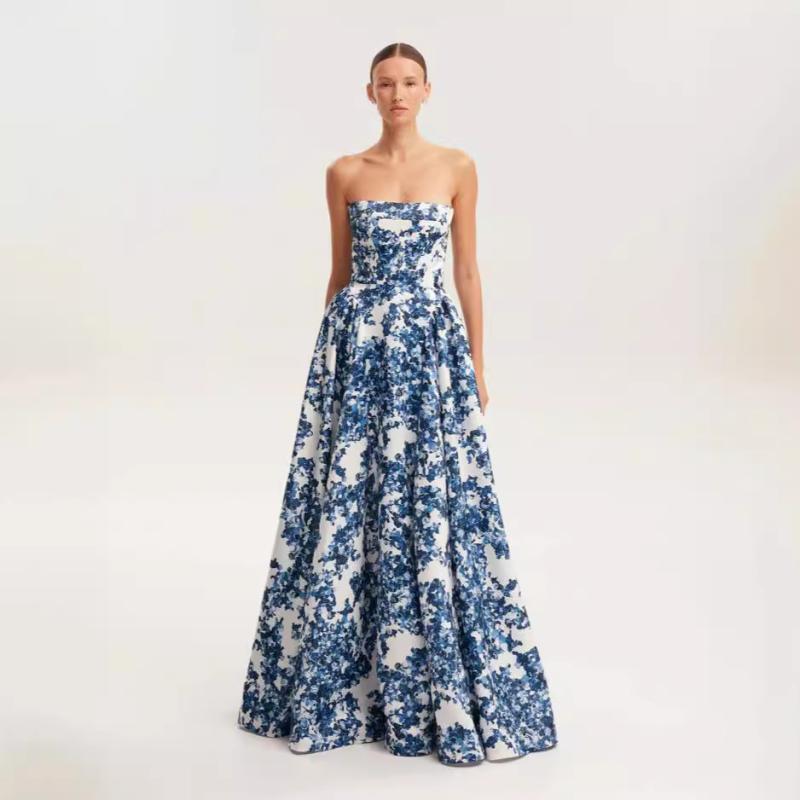 ワンピース レディース 春夏 ノースリーブ ロングドレス 3D 立体裁断 Aライン プリンセスライン 接触冷..