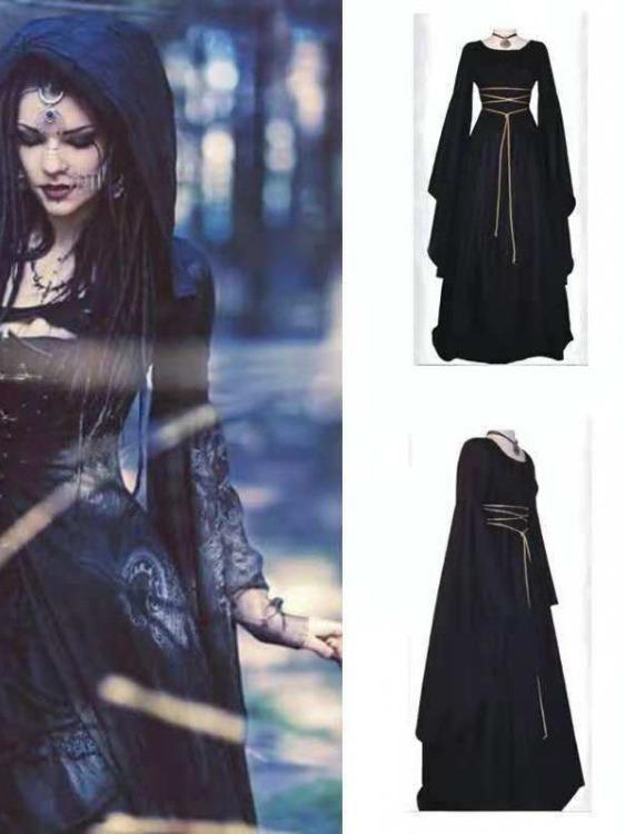 ワンピース レディース 長袖 ラウンドネック ウエストリボン 不規則 裾 膝下丈 ?接 パーティー ハロウ..