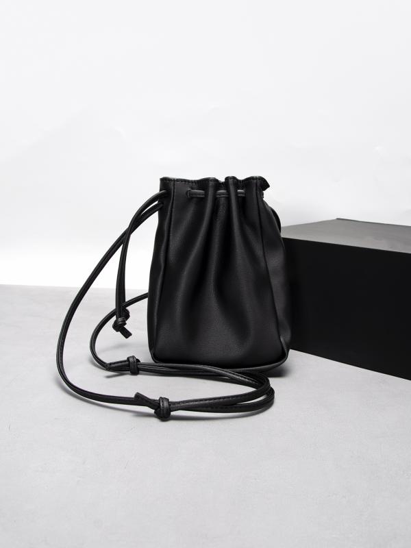 スマホショルダー ミニ 男女兼用 バケツ型 防水 超軽量 ナイロン 黒 ブラック 普段使い 男性用