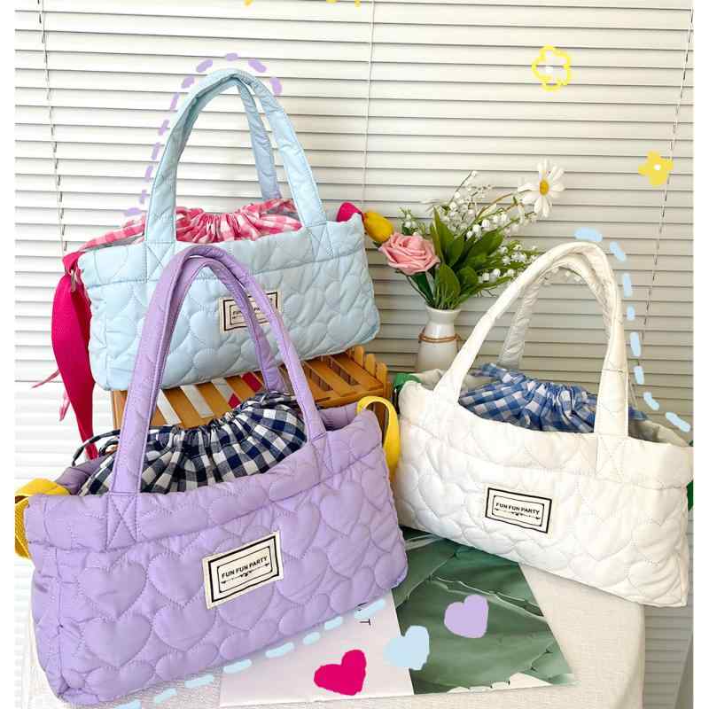 トートバッグ レディース 親子 秋冬 繻縫 束口 格子柄 肩掛け 手提げ かわいい コットン 普段使い