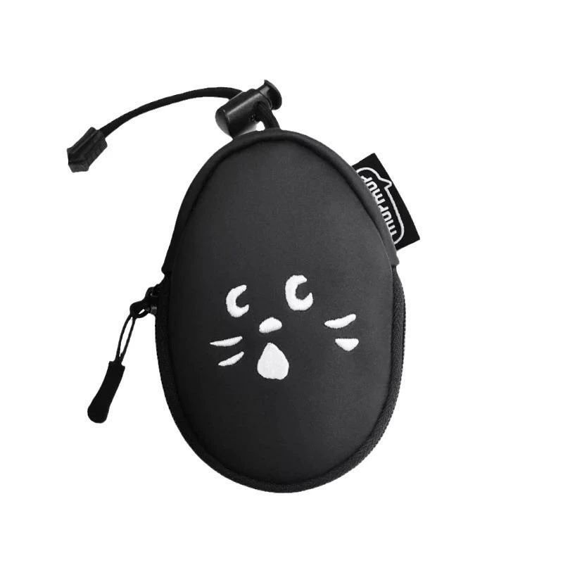 キーケース レディース かわいい 猫柄 刺繍 巾着 コインケース アニマル柄 キーホルダー付き 小物入れ