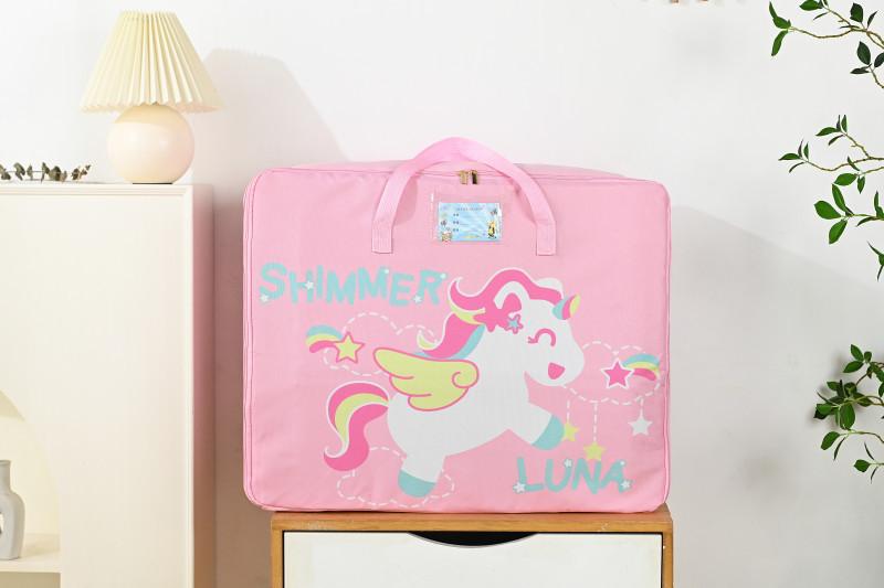 布団収納袋 キッズ 子供用 オックスフォード生地 かわいい アニマル柄 中サイズ 大サイズ