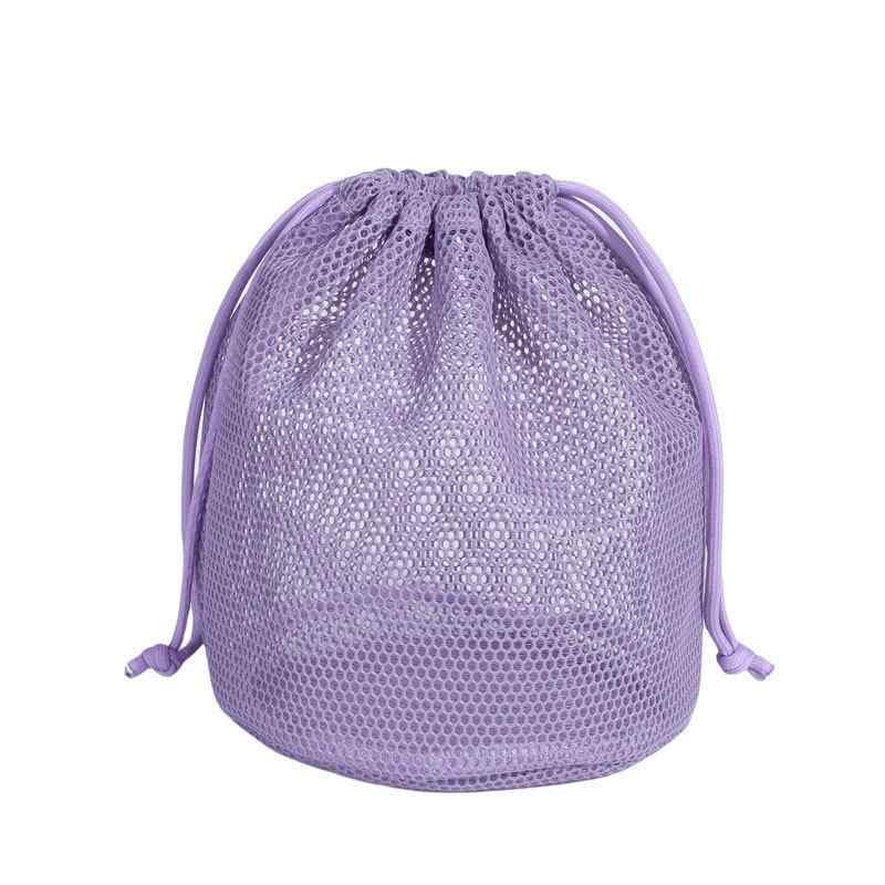 化粧ポーチ 旅行用 メッシュ 巾着型 ランドリーポーチ 透明 大容量 軽量 メイク用品収納 洗面用具入れ